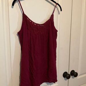 Maurices Burgundy Lace Detail Cami